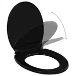 vidaXL Toilettensitz mit Absenkautomatik und Quick-Release Schwarz