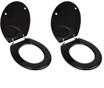 vidaXL Toilettensitze mit Deckel 2 Stk. MDF : Farbe - Schwarz