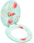 vidaXL Toilettensitz mit Deckel MDF Flamingo-Design