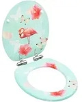 vidaXL Toilettensitz mit Soft-Close-Deckel MDF Flamingo-Design