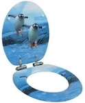 vidaXL Toilettensitz mit Soft-Close-Deckel MDF Pinguin-Design