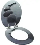 vidaXL Toilettensitz mit Soft-Close-Deckel MDF Stein-Design