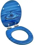 vidaXL Toilettensitz Soft-Close-Deckel MDF Blau Wassertropfen-Design