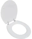 vidaXL Toilettensitz MDF Deckel Schlichtes Design Wei&szlig;
