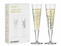 Ritzenhoff Goldnacht Champagnergläser 205 ml 2er Set Blätter & Punkte