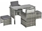 Outsunny - PolyrattanSitzgruppe - 120Lx60Wx75Hcm - Grau