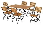 Merxx Schlossgarten Set 5tlg., 4 Klappsessel, 1 Klapptisch 120 x 80 cm,