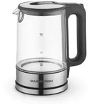 GOURMETmaxx Glas-Wasserkocher LED 1,7l - Edelstahl/schwarz