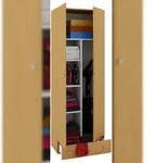VCM Vandol II Universalschrank, Reinigungsschrank 2 T&uuml;ren und 1 Schublade Buche