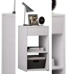 VCM Nachttisch Sledo Wei&szlig; H. 65 x B. 35 x T. 35 cm