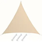 UV Sonnensegel 2x2x2 HDPE Dreieck Sonnenschutz &Uuml;berdachung Balkon Garten Beige