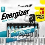 Energizer Batterie Alkaline, Mignon, AA, LR06, 1.5V Max Plus, Retail Blister (8-Pack)
