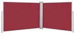 vidaXL Ausziehbare Seitenmarkise Rot 120 x 1000 cm