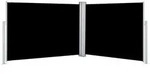 vidaXL Ausziehbare Seitenmarkise Schwarz 100 x 1000 cm