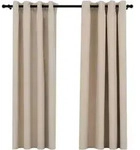 vidaXL Verdunkelungsvorh&auml;nge 2 Stk. &Ouml;sen Leinenoptik Beige 140x175 cm