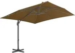 vidaXL Freitragender Gartensonnenschirm und taupefarbener Aluminiummast, Atlas