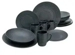 CreaTable Lava Stone Schwarz Kombiservice 16-tlg Steinzeug
