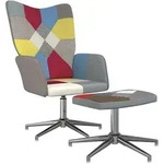 vidaXL Relaxsessel mit Hocker Patchwork Stoff