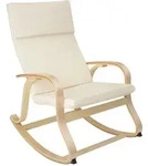 tectake Schaukelstuhl Roca aus Birkenholz 150kg Beige
