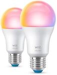 WiZ LED Intelligentes Leuchtmittel 122 mm Multi AC Smart LED E27 A60 Doppelpack