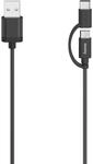 Hama 0,48 Gbit/s Stecker USB A auf USB C/Micro-USB A 0,75 m 200616 (Schwarz) 00200616