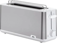 Braun 0X23010044, Braun Toaster 1030 W 8 Stufen HT1610 PurShine (Edelstahl, Wei&szlig;)