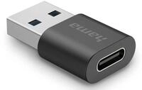 Hama USB-Adapter, USB-A-Stecker - USB-C-Buchse, USB 3.2 Gen2, 10 Gbit / s 00200357