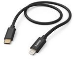 Hama Stecker Lightning auf USB C 1,5 m 201546 Fabric (Schwarz) 00201546