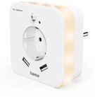 Hama LED Warmwei&szlig; (3000K) Warmwei&szlig; AC 223507 Nachtlicht mit Steckdose 00223507