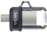 Sandisk USB Type-A / Micro-USB Stick 128 GB (Schwarz, Transparent) Ultra Dual m3.0