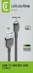 Cellular Line USB A auf Micro-USB B bis 10 W 1,2 m Power Cable (Schwarz) 60333