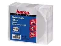 Hama CD Slim Empty Box, pack 10, transparent 00051164