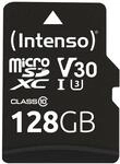 Intenso 3433491, Intenso MicroSDXC Speicherkarte 128 GB Class 3 (U3) Klasse 10