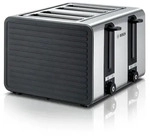 Bosch TAT7S45, Bosch Toaster 1800 W 4 Scheibe(n) TAT7S45 (Schwarz, Edelstahl)