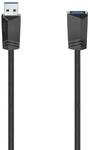 Hama 5 Gbit/s Stecker USB A auf USB A Buchse 1,5 m 200628 (Schwarz) 00200628