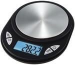 Xavax Elektronische K&uuml;chenwaage bis 0,5 kg Genauigkeit 0,1 g 095318 Jewel (Schwarz)