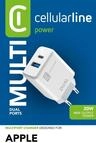 Cellular Line Dual Charger - iPhone 8 or later Netzladeger&auml;t mit 2 USB- und