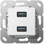 GIRA Einsatz USB 568403 USB 3.0A 2fach Kup reinweiss