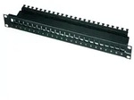 Teleg&auml;rtner 19" Patchpanel 1HE leer schwarz f&uuml;r 24x AMJ/AMJ-S Module RAL9005