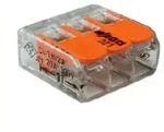 WAGO Verbindungsklemme 3polig Compact mit Hebel transparent