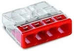 WAGO Verbindungsdosenklemme 4polig Compact 0,5-2,5qmm transp./rot