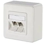 METZ Datenanschlussdose reinweiss 2xRJ45 E-DATModul Cat.6 8/8(8)AP