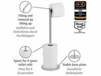 WENKO Stand Toilettenpapierhalter 2 in 1 platzsparend, für bis zu 4 Ersatzrollen