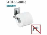 WENKO Vacuum-Loc Edelstahl Toilettenpapierhalter Quadro Befestigen ohne bohren