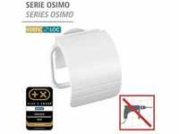 WENKO Static-Loc Toilettenpapierhalter Osimo Weiß Befestigen ohne bohren...