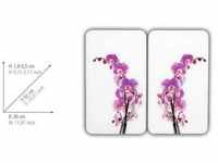 WENKO Herdabdeckplatte Universal Orchideenblüte 2er Set, für alle Herdarten