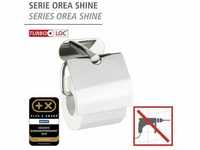 WENKO Turbo-Loc Edelstahl Toilettenpapierhalter mit Deckel Orea Shine mit Deckel
