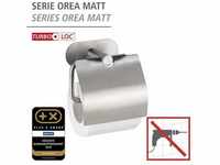 WENKO Turbo-Loc Edelstahl Toilettenpapierhalter mit Deckel Orea Matt mit Deckel