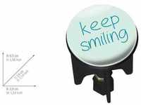 WENKO Waschbeckenstöpsel Pluggy Keep Smiling für alle handelsüblichen...