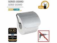 WENKO Static-Loc Plus Toilettenpapierhalter mit Deckel Osimo WC-Rollenhalter,...